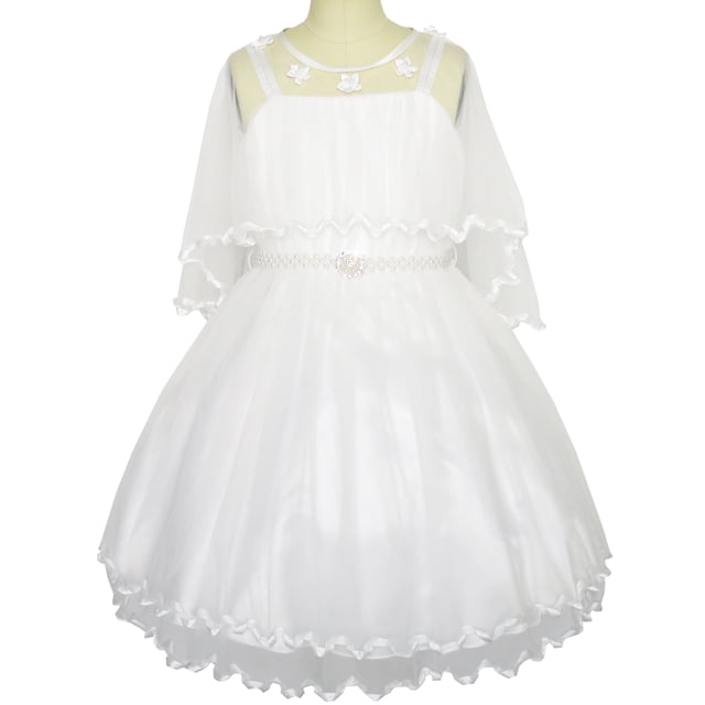 Robe de Fille Fleur Ceinture de Perles Concours Mariage Fête 12 Ans