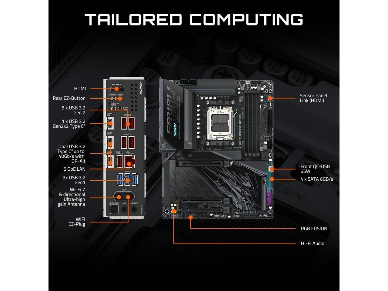 GIGABYTE, Motherboard, X870E AORUS ELITE X3D AM5, ATX Gaming
