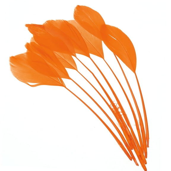 Uxcell 6-8 Inch Goose Feathers, 100 Pack Bulk Natural Feathers for Crafts Style 4, Orange
