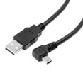thumbnail image 3 of 3X 1.8M Mini USB B Type 5Pin Male 90 Degree Left Angled to USB 2.0 Male Data Cable Black Color, 3 of 5