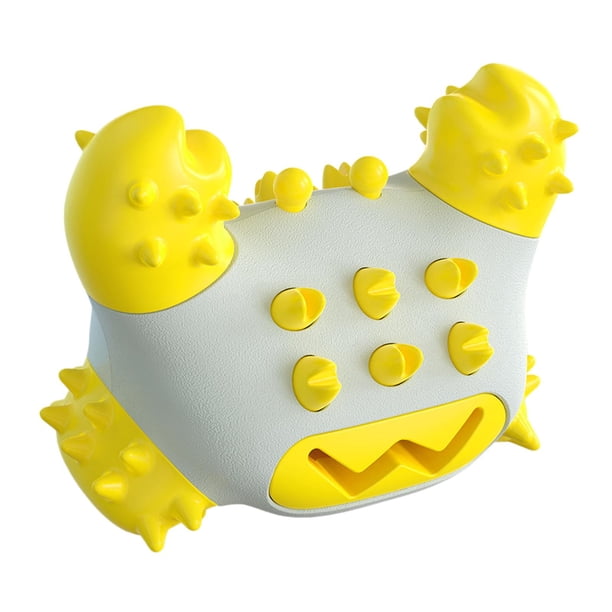 Juguete para perros resistente, calmante, regalo interactivo, natural, con dientes en forma de C, eficaz para mascotas. amarillo