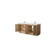 thumbnail image 2 of HomeStock Rustic Ranch 80 Inch Double Bathroom Vanity in Light Straw, White Cultured Marble Countertop, Undermount Square Sinks, Versatile Freestanding Makeup Bathroom Vanity, 2 of 3