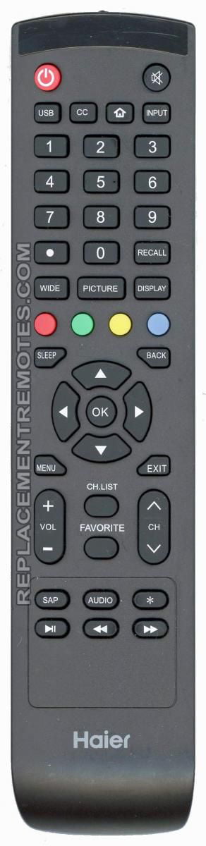 Genuine New Haier HTR-A18M TV Remote Compatible with Haier TV LE24F33800, LE32D3000, LE32M600M20, LE39M600M80, 40D3500M, 48M600M80, 55F32800 LE58F3281, 65D3550 - Walmart.com