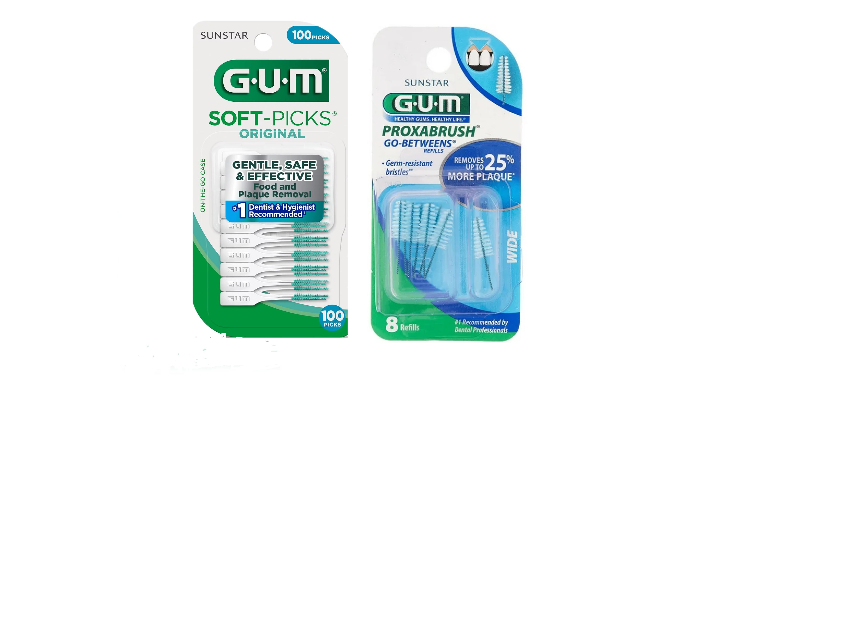 GUM SoftPicks Original 100 Count & GUM GoBetweens Proxabrush Refills