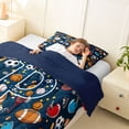 thumbnail image 3 of Erosebridal Soccer Football Sport Twin Comforter Sets,Letter P Monogrammed Bedding Set For Boys Kids,Reversible navy blue,2 Pieces, 3 of 7
