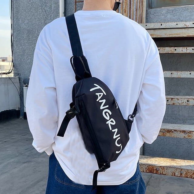 Uklsqma Petit Sac à Bandoulière Résistant à l'Eau Sac de Voyage avec Trou pour Écouteurs Sangle Réglable pour Hommes Femmes Garçons / Support de Tablette Compact Léger Sac de Sport Extérieur