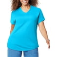 thumbnail image 3 of Just My Size Women's Plus Size Short Sleeve V-neck T-shirt Value Pack (2-pack), 3 of 5