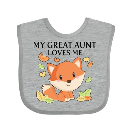 

Inktastic My Great Aunt Loves Me- Little Fox Gift Baby Boy or Baby Girl Bib