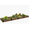 Frame It All Tool-Free Uptown Brown Raised Garden Bed 4' x 16' x 11” – 1” profile