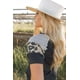 thumbnail image 4 of ABPHQTO Camiseta negra de manga corta con estampado de girasoles y rayas de leopardo para mujer, 4 of 5
