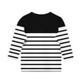 thumbnail image 4 of GaThRRgYP Summer Tops for Women,Womens Summer Tops Loose Fit,Boys Girls Shirts Interest Stripe Print Tshirt 3/4 Sleeve Top Funny Graphic Tshirts 3-12 Years Black#4 7 Years, 4 of 4