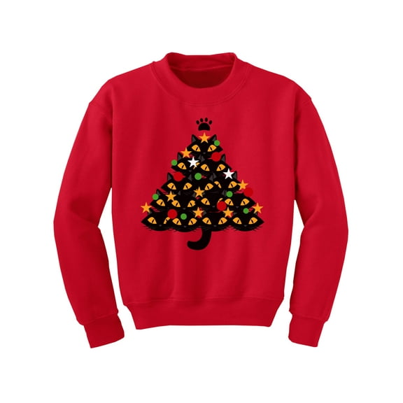 Awkward Styles Xmas Sweater for Boys Girls Kids Youth Cats Christmas Tree Sweatshirt
