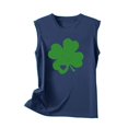 thumbnail image 4 of WREESH Fashion Women's St. Patrick's Day Casual Print Sleeveless Tank Top Crew Neck Loose Fit Shamrock Clovers Graphic Tee for Holiday Festivities, 4 of 5