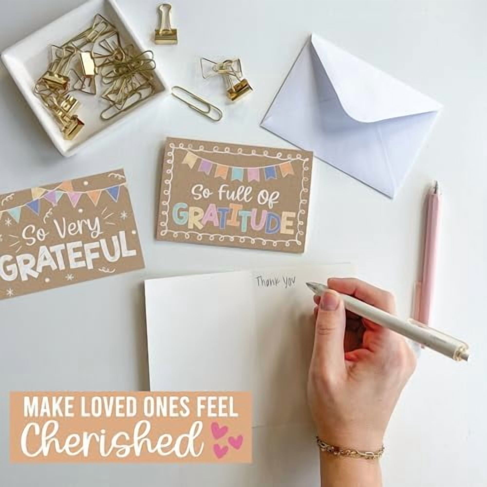 Hasako Bulk Thank You Cards with Envelopes - 54 Kids Thank You Cards For Teachers, Cute Thanks Blank Cards and Envelopes, Fun Appreciation Note Card for Birthday, Baby Shower & Small Business