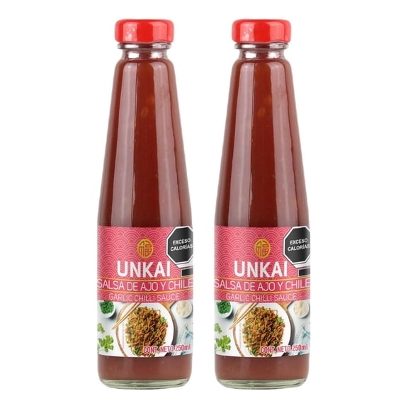 Unkai Salsa De Ajo Y Chile 250 Ml 2 Piezas