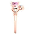 thumbnail image 3 of 1.06 ctw Claddagh Anniversary Ring for Women | Heart Cut Simulated Pink Diamond | Hyperallergenic Solid 18K Rose Gold, 3 of 5