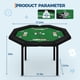 thumbnail image 5 of Yeshouse mesa de póker plegable para 8 jugadores, portátil y octogonal, con rieles acolchados y portavasos de acero inoxidable, ideal para blackjack, Texas Hold'em, juegos familiares y clubes, 5 of 8