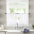 thumbnail image 3 of Rosnek Sheer Kitchen Curtain, Waffle Weave Tier Window Curtains Living Room Tulle Drape Rod Pocket Voile Valance Curtain Kitchen Bar Decor, 3 of 5