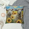 Shiartex Cute Sheep Throw Pillow Cover,Sunflowers Cushion Case Rustic