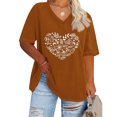 thumbnail image 2 of Camisetas Casuales de las Mujeres con Cuello en V Grande de la Calabaza de Acción de Gracias de Manga Corta, Base de Verano de Color Sólido para el Uso Diario, 2 of 4