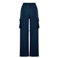 thumbnail image 4 of Kaemgyyd Cargo Pants Women Baggy Trendy Elastic Waist Wide Leg Trousers with Pockets Casual Solid Color Athletic Hiking Clothing, 4 of 4