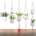 thumbnail image 4 of Bolsa de malla para macetas de horticultura, tejida a mano, creativa bolsa de malla para colgar plantas verdes, cesta colgante de pared de cuerda de algodón de estilo nórdico, 4 of 6