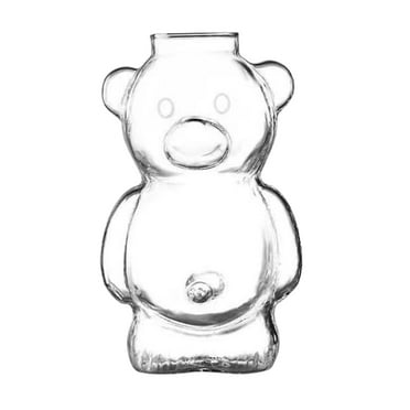 Baoblaze 11oz Glass Cartoon Bear Shaped Glass Clear Creative Glass Drinking