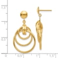 thumbnail image 3 of 14k Yellow Gold Circle Earrings Drop Dangle, 3 of 7