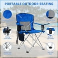 thumbnail image 3 of Gianna Foldable Camping Chairs, Outdoor Chair Camping Recliner with Support Mesh Backrest, Camping Recliner Lawn Chair with Cup Holder, Storage Pocket, Carrying Bag, Blue, 3 of 4
