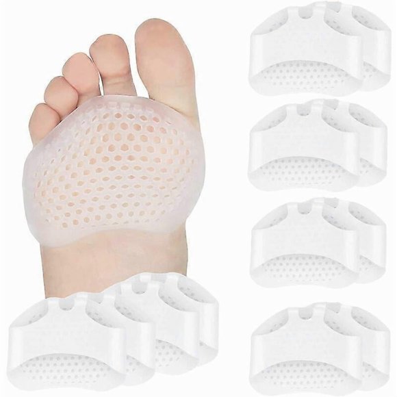 6 Pairs Metatarsal Pads, 12 Foot Pads for Women and Men, Soft Gel Pads, Pain Relief, Transparent Breathable Honeycomb Insoles.