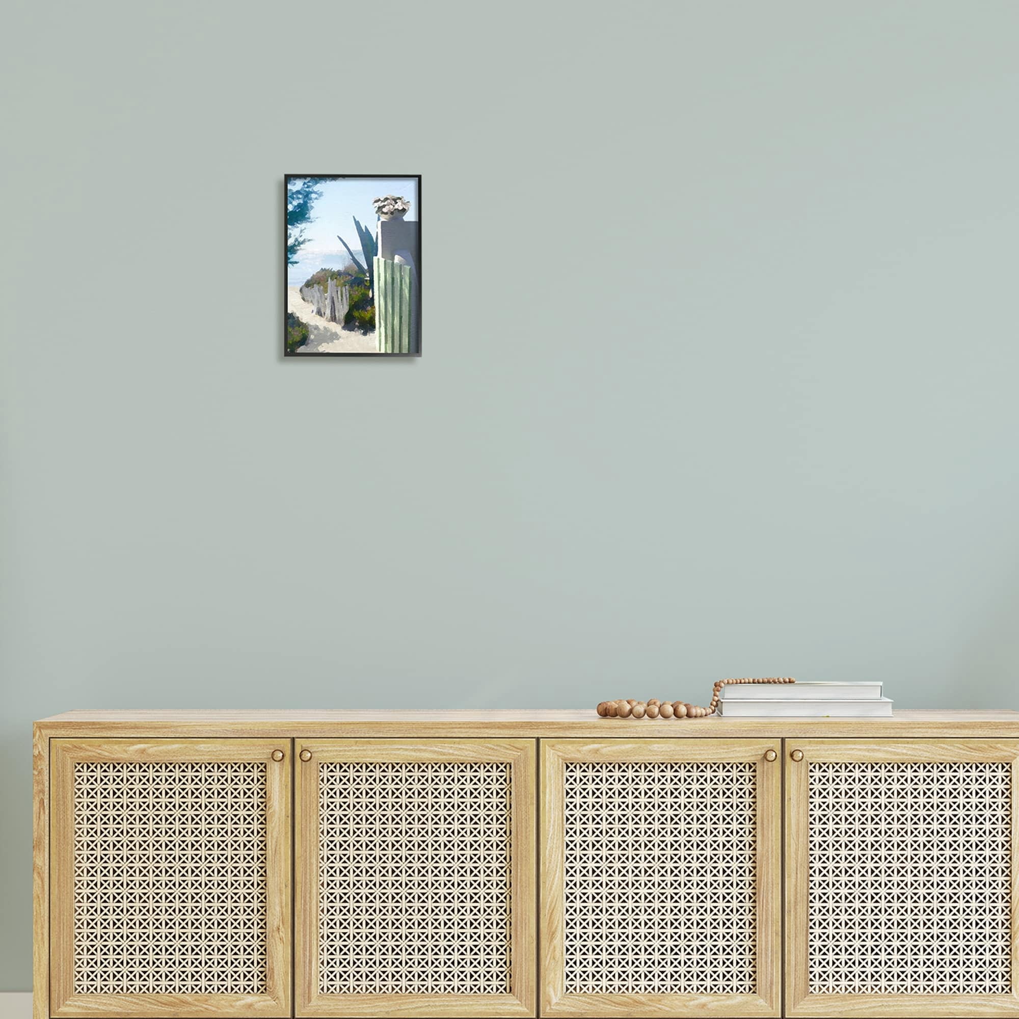 Stupell Industries Beach Shore Boardwalk Summer Ocean Sandy Breeze Painting White Framed Art Print Wall Art, Design by Noah Bay