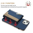 thumbnail image 2 of Dteck Magnetic Case for iPhone 13, 2 in 1 Wallet Case Detachable Card Holder, Compatible with MagSafe, Slim PU Leather RFID Blocking Credit Slots Zipper Pocket,Blue, 2 of 7
