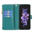 thumbnail image 3 of Dteck Wallet Case for Samsung Galaxy Z Fold 7 with Card Holder 9-Credit Card Slots, PU Leather Magnetic Flip Zipper Strap Phone Case for Women,Green, 3 of 5