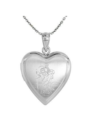  Very Tiny 1/2 inch Sterling Silver Heart Locket Necklace for  Women Floral Engraving 16 inch RL_30H: Clothing, Shoes & Jewelry