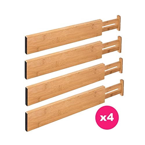 Rapturous Bamboo Kitchen Drawer Dividers A Pack Of 4 Expandable
