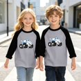 thumbnail image 2 of Ruyang Toddler Girls Boys Long Sleeve Shirts Cartoon Car Printed Kids Raglan Tees Crewneck Pullover Spring Fall Casual Outfits, 2 of 4