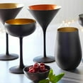 thumbnail image 3 of Stölzle Lausitz Olympia 8 Oz Martini Glasses (Set of 2) - Sleek Design with Shimmery Finish, Lead-Free Crystal, Dishwasher Safe, Gatsby-Themed Elegance for Cocktail Lovers (Black/Gold), 3 of 5