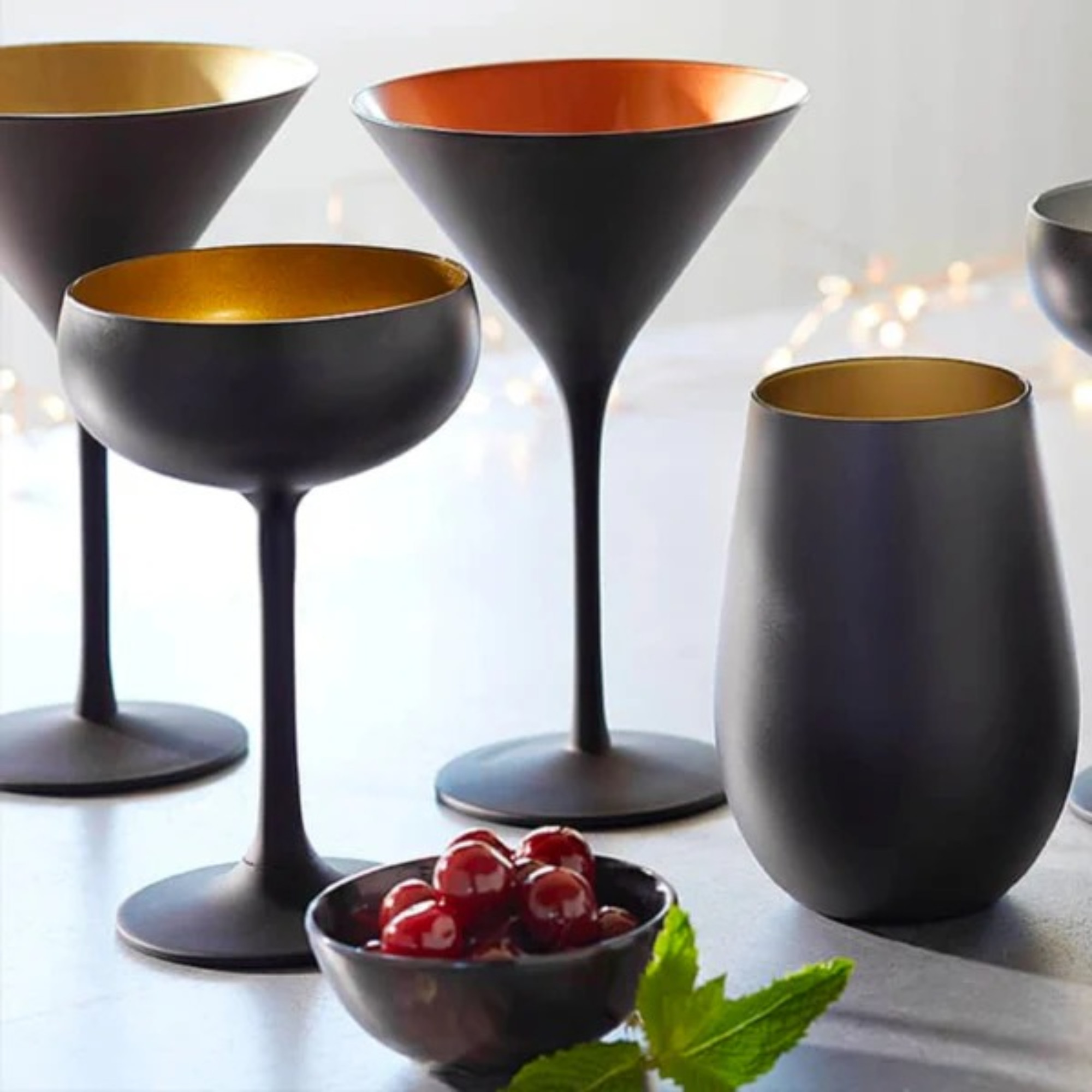 Lot De 6 Verres à Eau Stölzle Lausitz – Rouge Métallisé/noir, 465 Ml | Verres En Cristal Sans Plomb, Lave-vaisselle