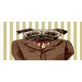 thumbnail image 4 of Pug Piggy Bank, Hand Drawn Sketch of Smart Dressed Dog Jacket Shirt Bow Suit Striped Background, Ceramic Coin Bank Money Box for Cash Saving, 3.6" X 3.2", Brown Pale Brown, by Ambesonne, 4 of 4