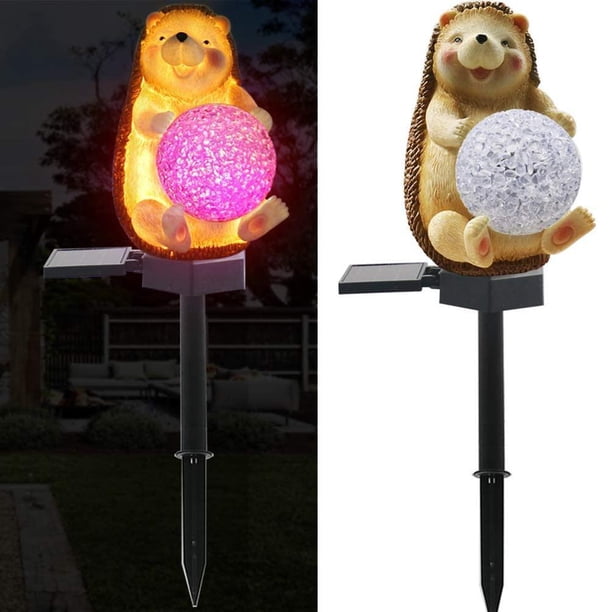 Luces Solares Para Exteriores, Erizo, Cambio De Color, Bola De Cristal, Luces Led Impermeables Para Paisaje, Camino De Jardín, Decoración De Patio sonducket HA035094-00