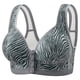 thumbnail image 1 of Puntoco Sujetadores sin aros para mujer Sujetador elástico con hebilla frontal y estampado de rayas para mujer de talla mediana sin aro de acero, 1 of 2