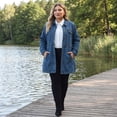thumbnail image 2 of Agnes Orinda Women's Plus Size Denim Jacket Buttons Long Sleeves Jean Jackets 1X Blue, 2 of 8