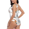 thumbnail image 4 of Gaeub Animals in Transport Women's One Shoulder Ruffle Tummy Control Swimwear for Swimming Surfing Beach Party - X-Large, 4 of 8