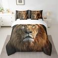 thumbnail image 2 of Erosebridal 3D Lion Bedding King Size, Woodland Wildlife Bed in a Bag King size, Jungle Animal Room Decor, 7pcs, 2 of 5