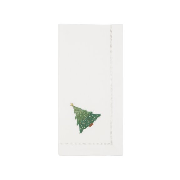 Saro Lifestyle Whimsical Christmas Tree Embroidered Napkin (Set of 6)