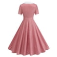thumbnail image 3 of Blmnix Gingham Dress Women Dresses Button Down Tent Dress Red Collared Short Sleeve Cocktail-Length Belted Summer Dresses,L, 3 of 8