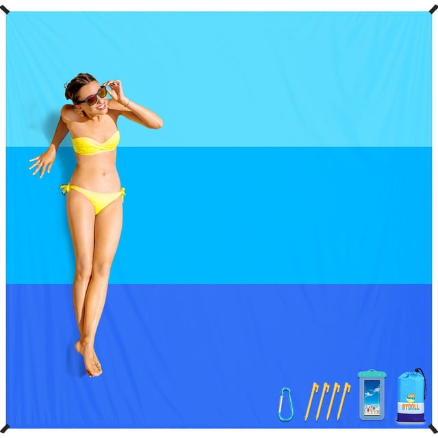Manta de playa BYDOLL impermeable y resistente a la arena, 198 x 279 cm, ligera