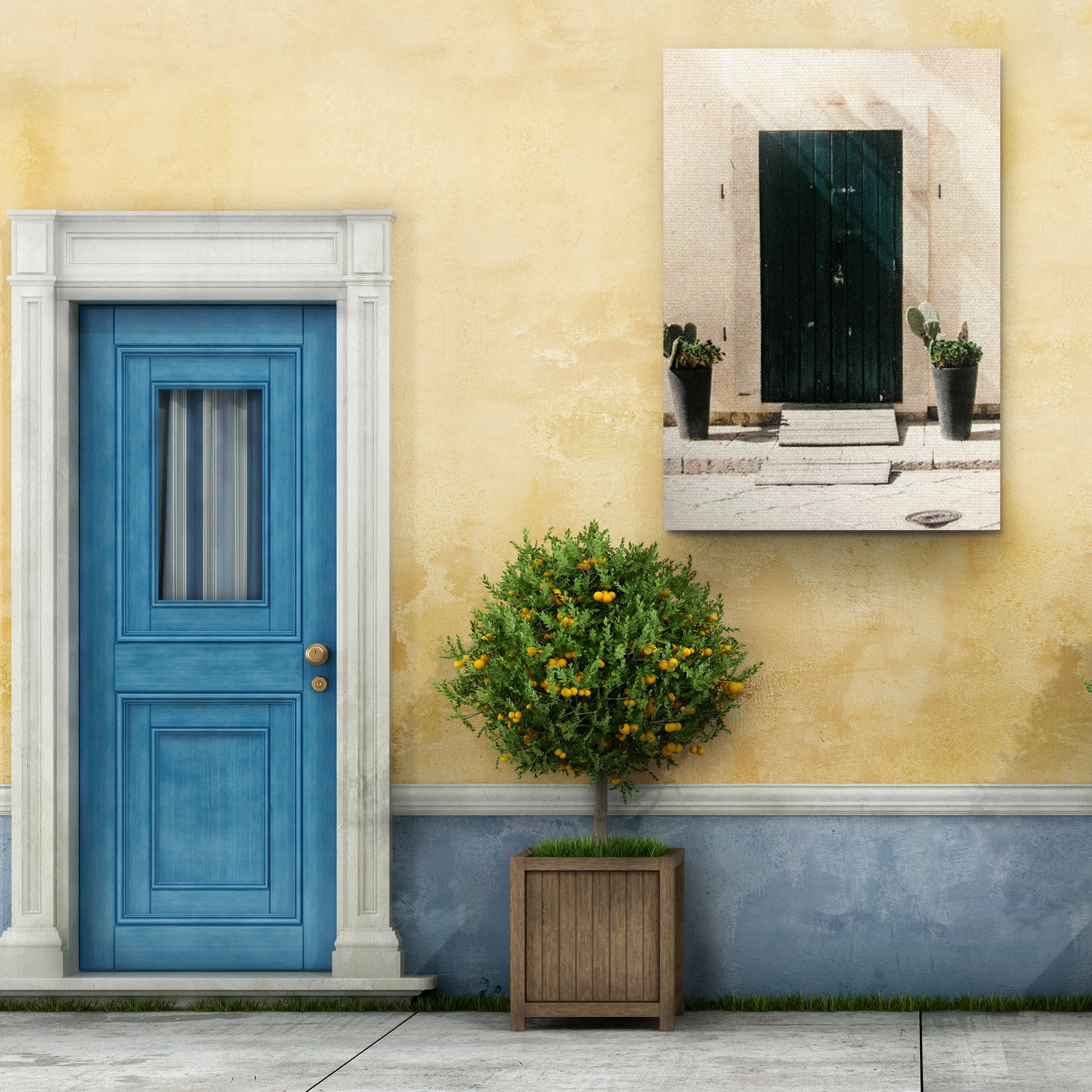 American Art Decor Desert Door Photo Outdoor Canvas Art Decor Print | Large Decorative Wall Mount Painting | Waterproof - 28 x 40 inch