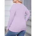 thumbnail image 3 of Weardear Plus Size Tops for Women Scoop Neck Long Sleeve Tight T Shirts Casual Basic Tunic Tops, 3 of 6