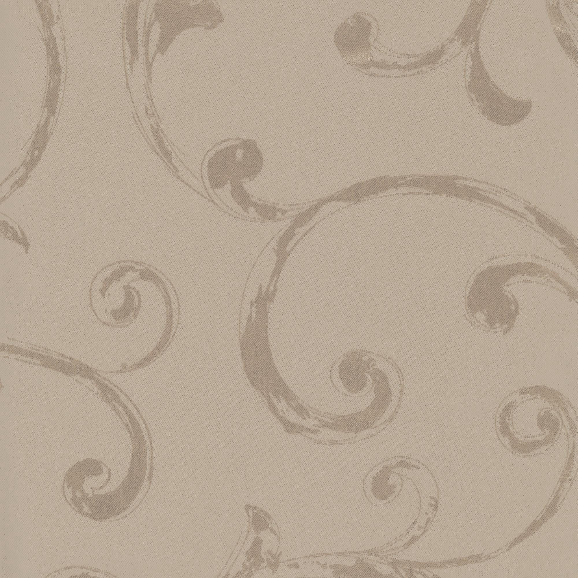 Elrene Home Fashions Mia Jacquard Scroll Blackout Window Curtain, Natural, 52" x 95"